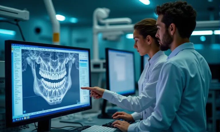 Experienced-Dental-Technician-Troubleshooting-Bridge-Case